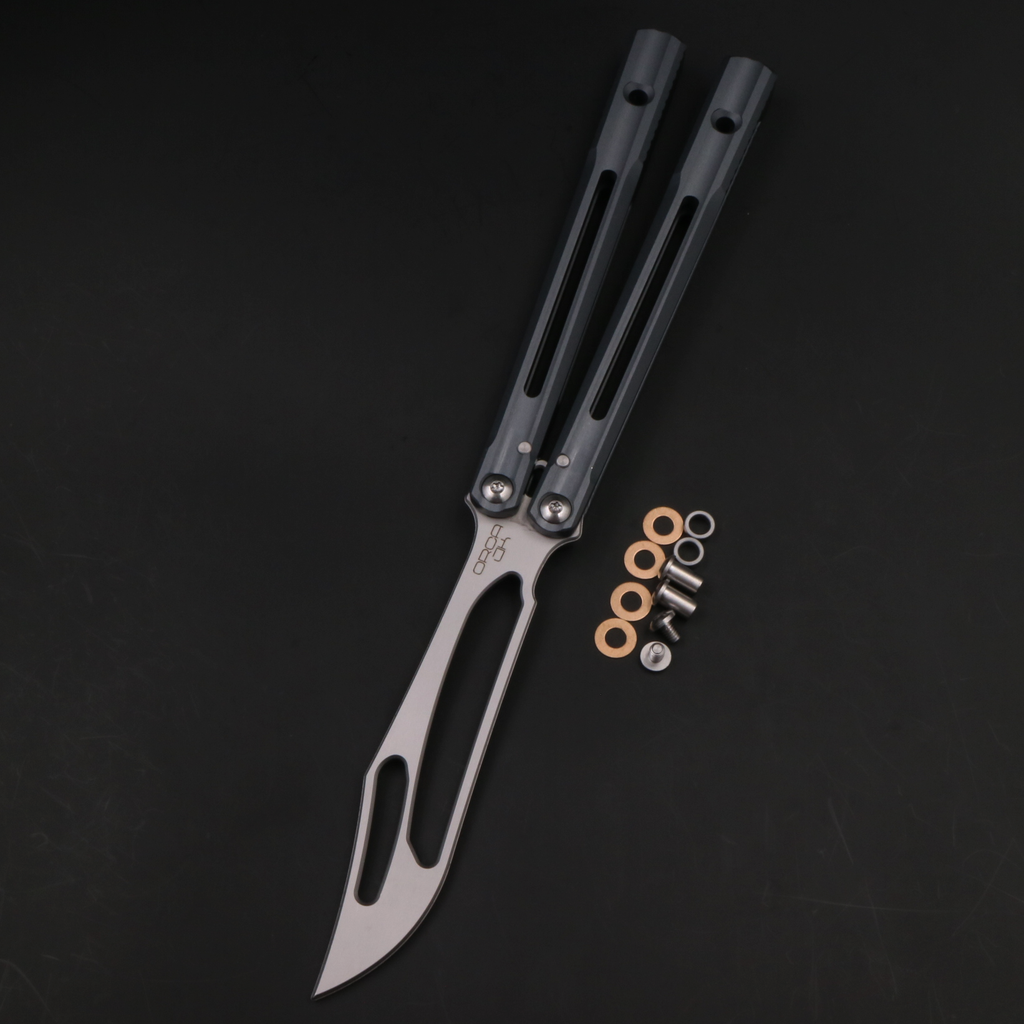 Ban Yu Aluminum Whale, Seven Series Aluminum, Unbladed Butterfly Knife, Glass Sound, Beginner Safety Decompression Finger Limit