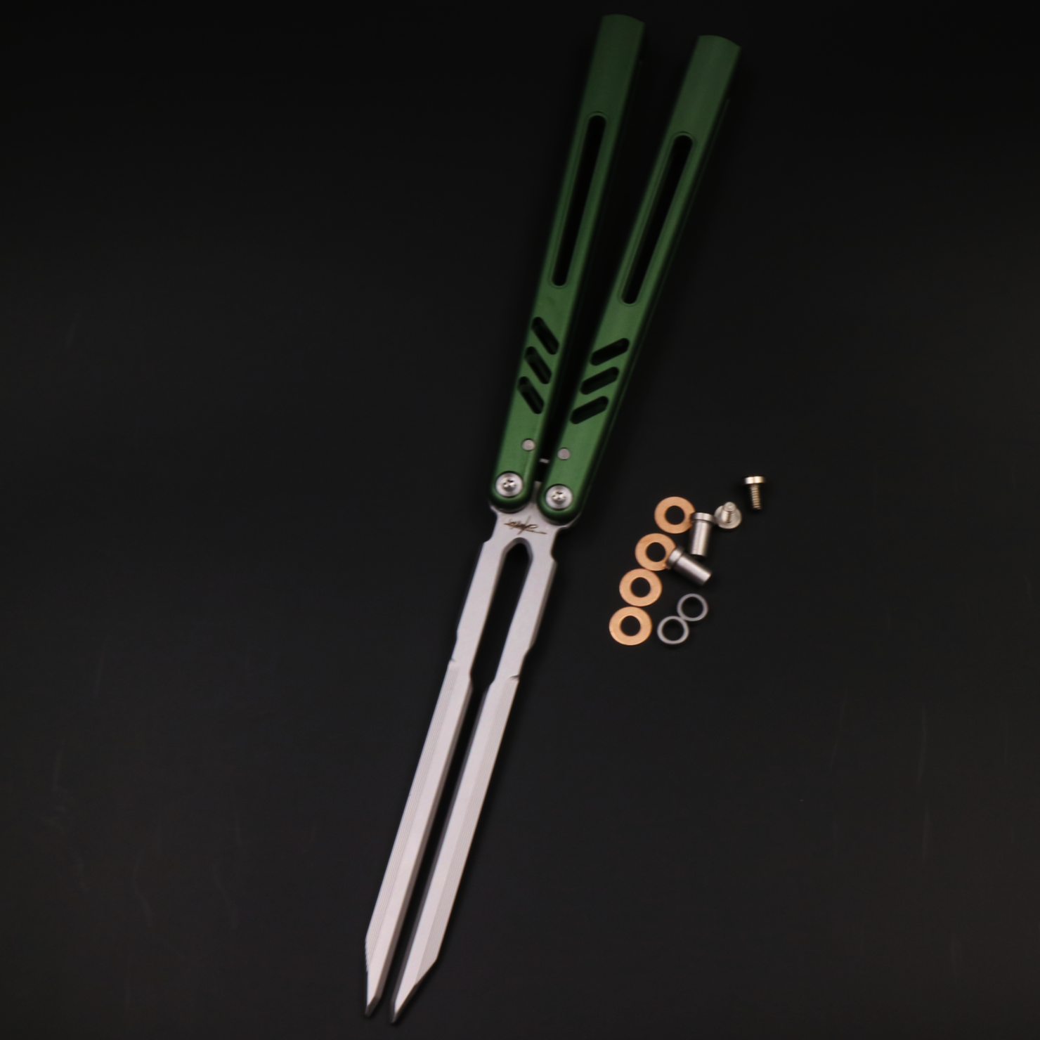 8802v1 Seven Series Aluminum, Unbladed Butterfly Knife, Fancy Beginner Entry, Entertainment Safe Decompression