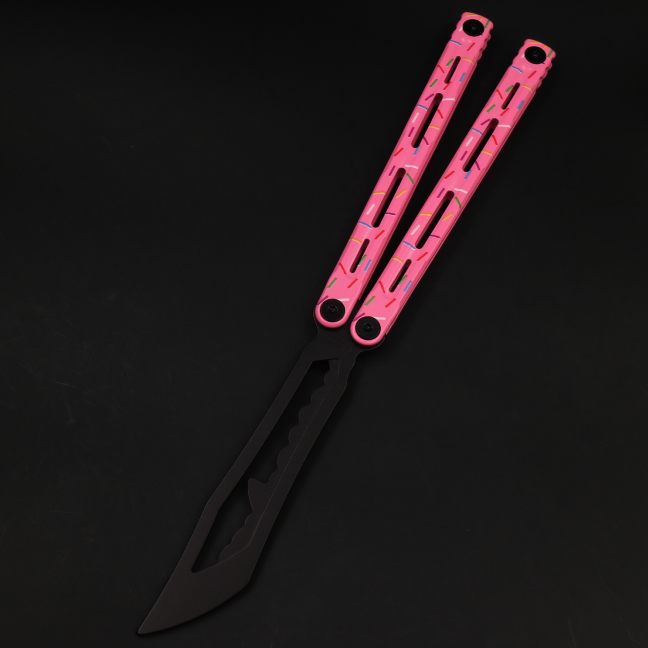 Steel Poseidon Butterfly Knife Fancy Integrated Steel Material Safe No Blade Practice Blade Performance Props