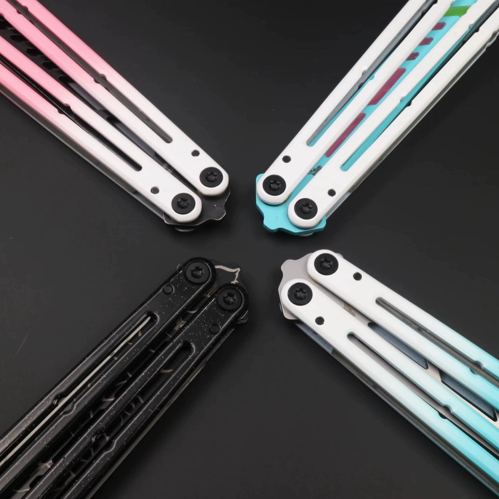 Luminous steel siren, novice butterfly knife, luminous counterweight unbladed