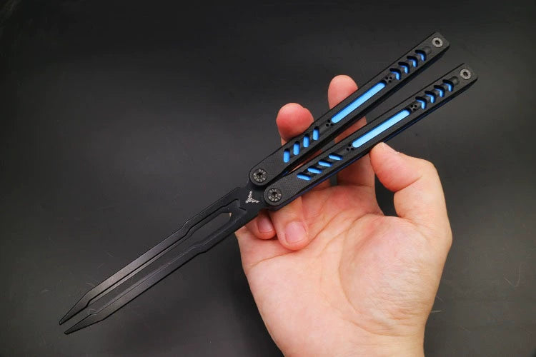 Ethereum G10 Aluminum Handle Butterfly Knife, Bushing Structure CNC Seiko, Throwing Knife Practice Knife Without Cutting Edge