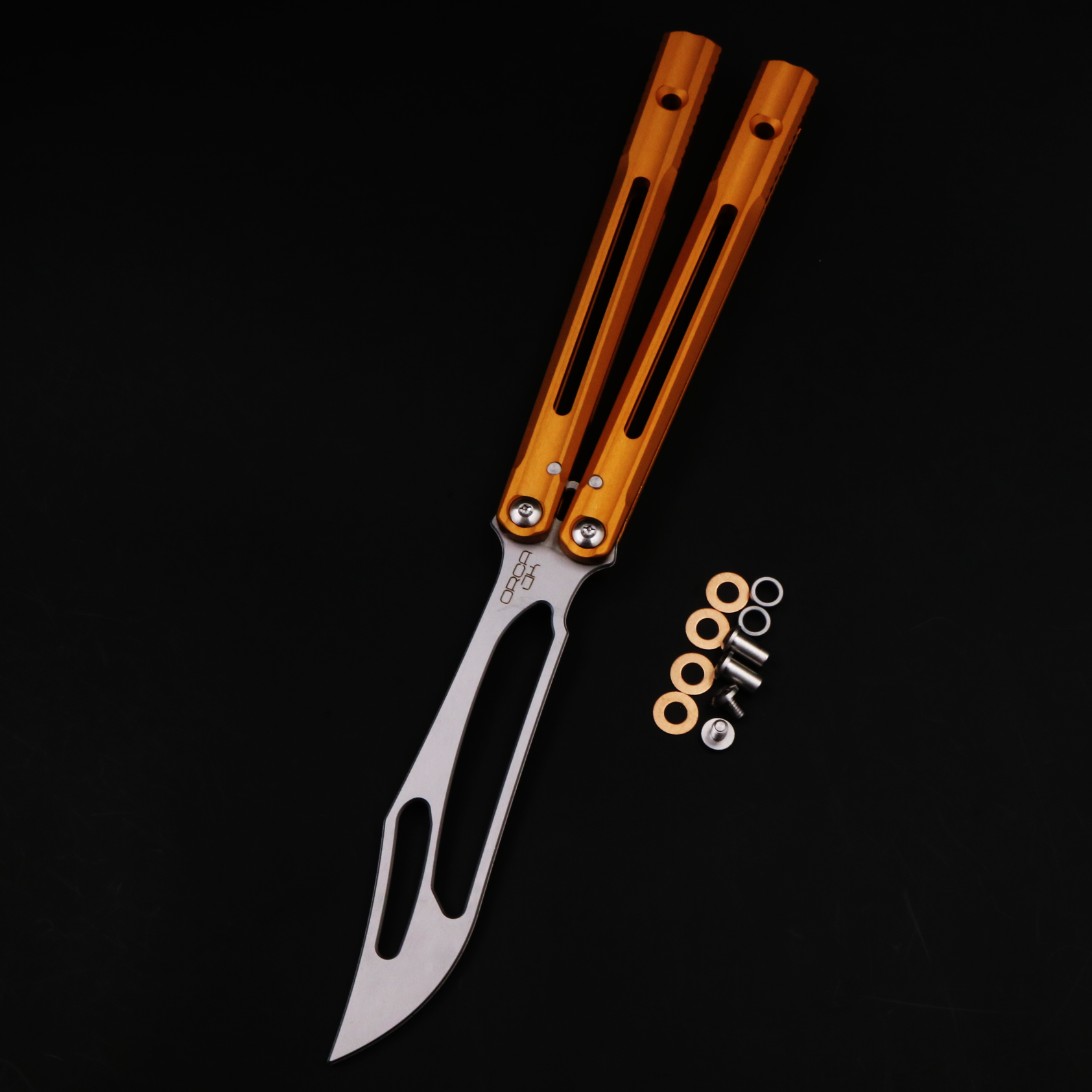 Ban Yu Aluminum Whale, Seven Series Aluminum, Unbladed Butterfly Knife, Glass Sound, Beginner Safety Decompression Finger Limit