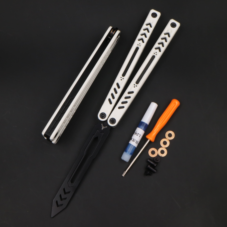 Ethereum G10 Aluminum Handle Butterfly Knife, Bushing Structure CNC Seiko, Throwing Knife Practice Knife Without Cutting Edge