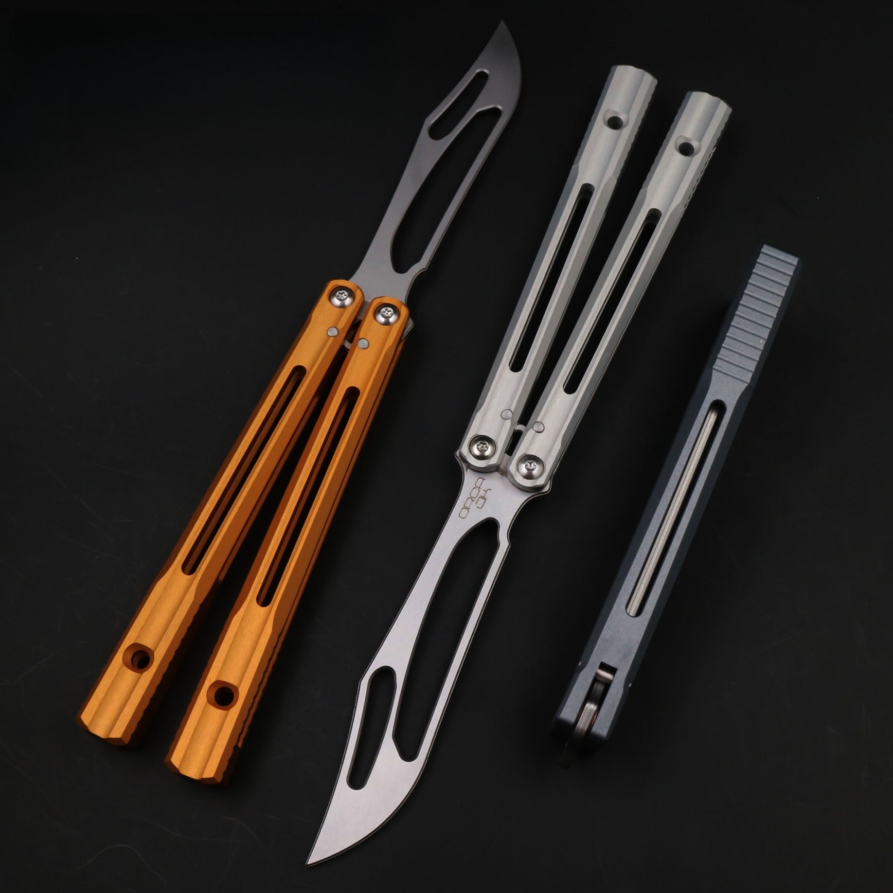 Ban Yu Aluminum Whale, Seven Series Aluminum, Unbladed Butterfly Knife, Glass Sound, Beginner Safety Decompression Finger Limit