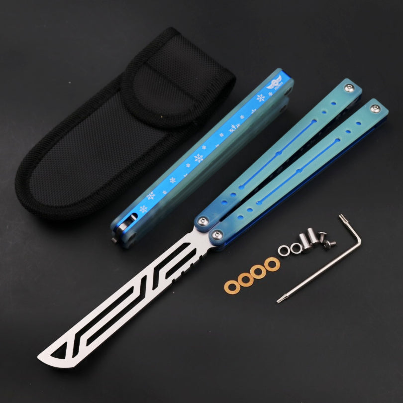 Nautilus, High-end Integrated Aluminum Handle Butterfly Knife, Shaft Sleeve Structure CNC Machining, Throwing Knife Practice Knife Without Cutting Edge