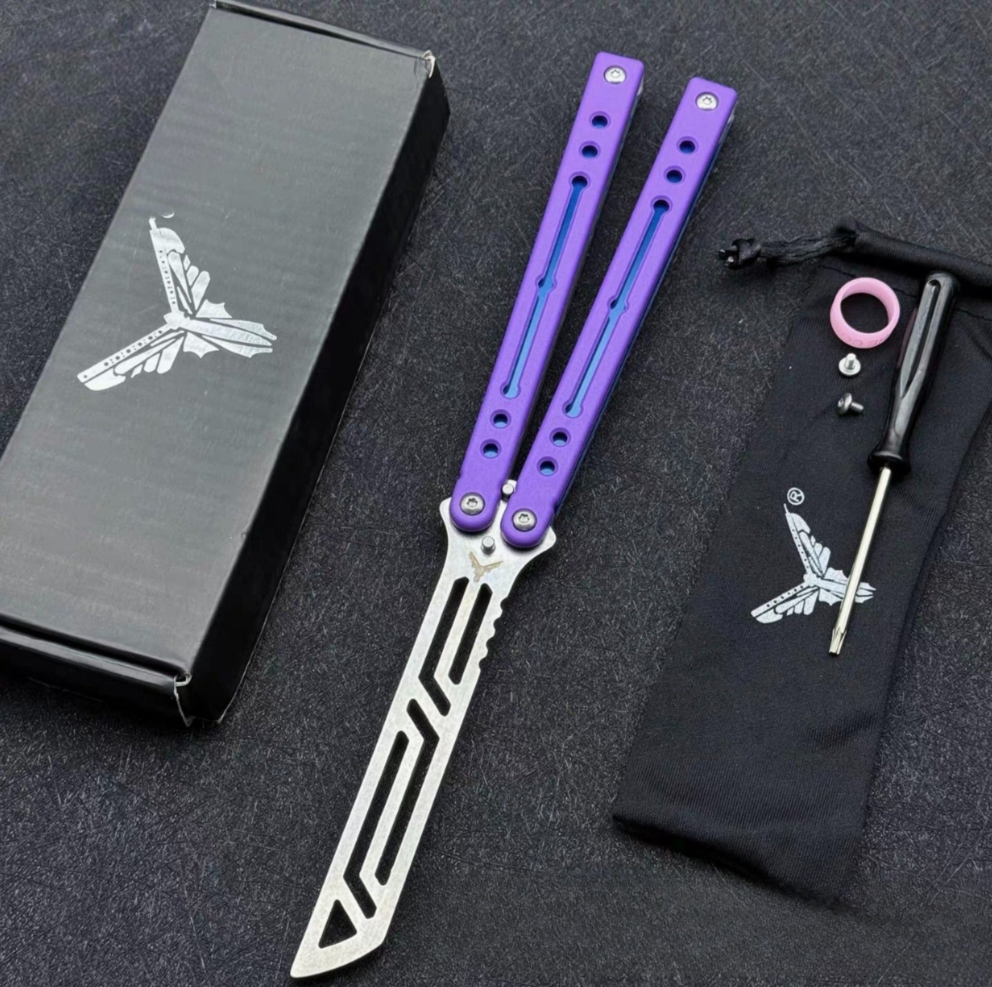 Steel Nautilus, Luminous Counterweight, Bushing Screw, Unbladed Practice Knife