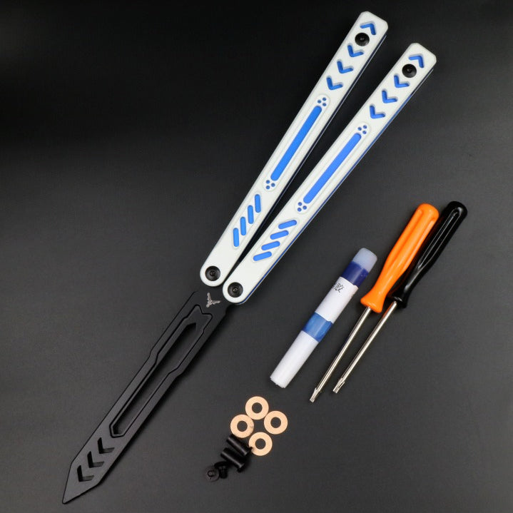 Ethereum G10 Aluminum Handle Butterfly Knife, Bushing Structure CNC Seiko, Throwing Knife Practice Knife Without Cutting Edge