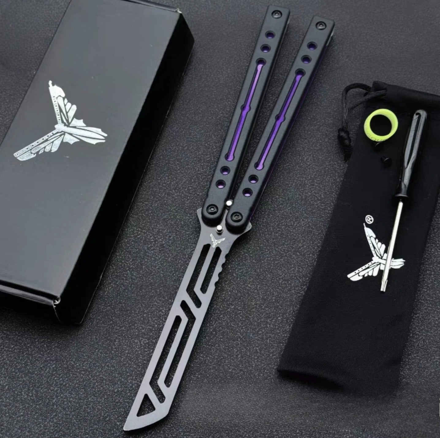 Steel Nautilus, Luminous Counterweight, Bushing Screw, Unbladed Practice Knife