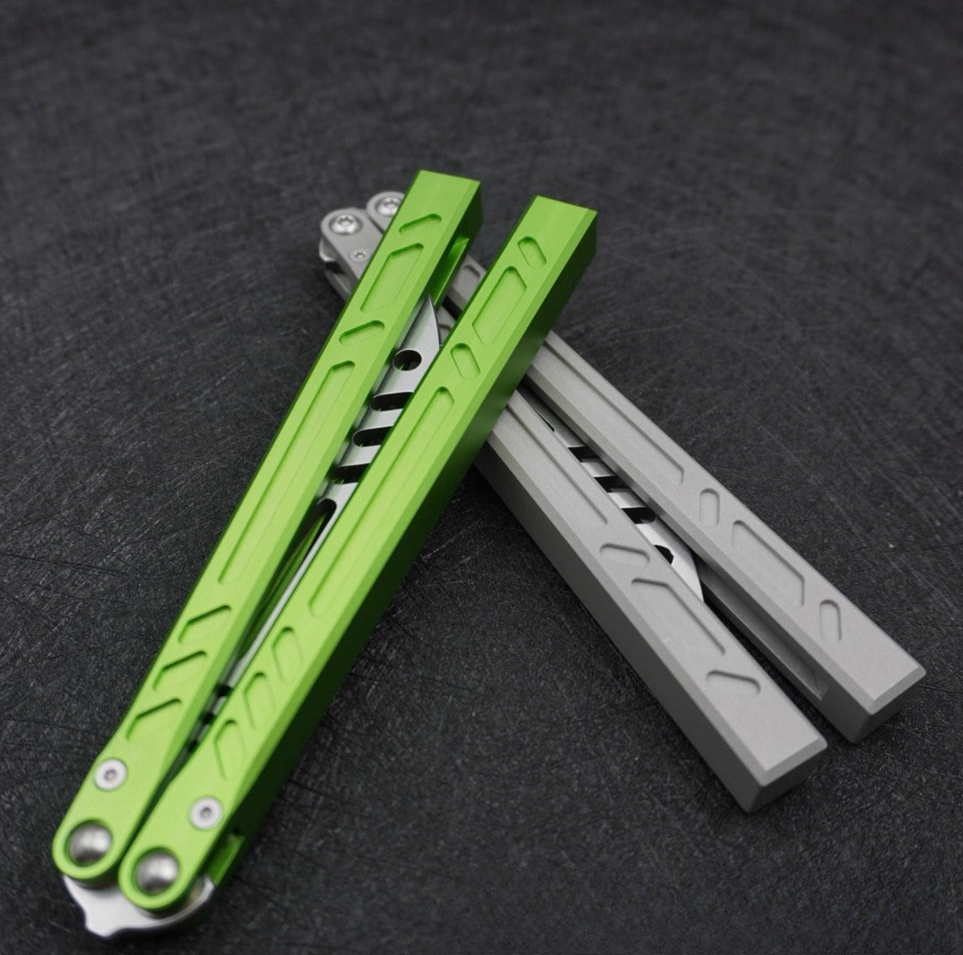 Butterfly Knife Seven Series Integrated Aluminum Handle Butterfly Knife Fancy Unopened Blade