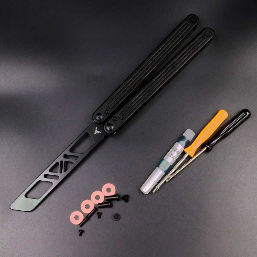 Arctic Circle, High-end Integrated Aluminum Handle Butterfly Knife CNC Seiko, Shaft Sleeve Structure, Throwing Knife Practice Knife Without Cutting Edge