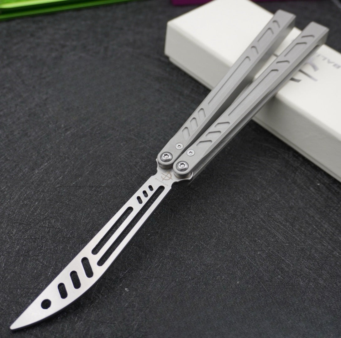 Butterfly Knife Seven Series Integrated Aluminum Handle Butterfly Knife Fancy Unopened Blade